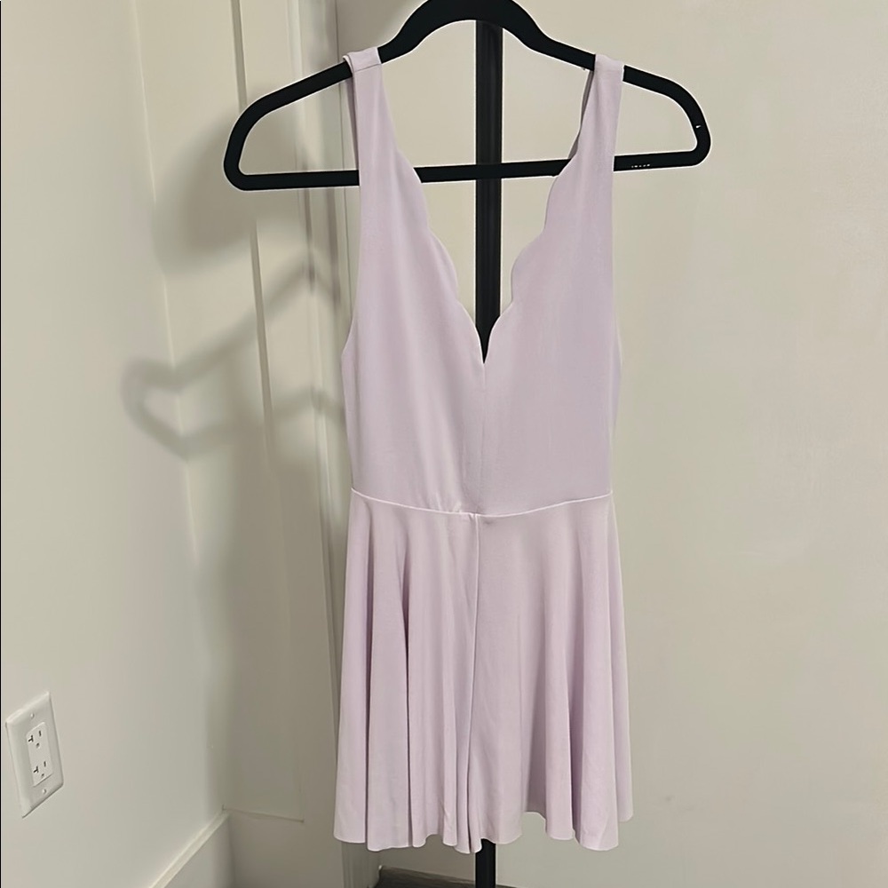 Lavender Scalloped Sleeveless Dress